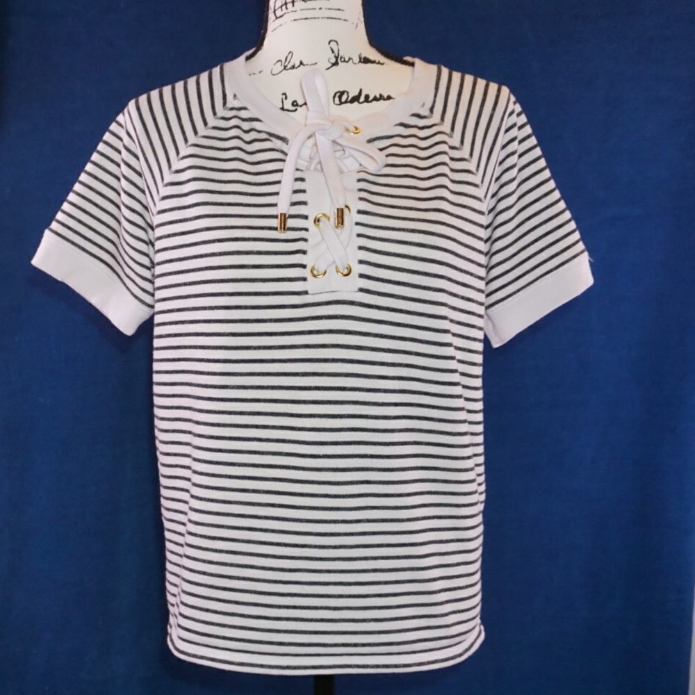 Michael Kors Sweater Short Sleeve Sweater Top, Med